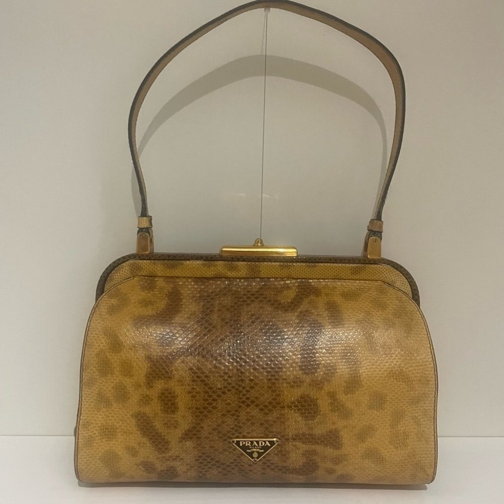 Prada Embossed Python Shoulder Bag - image 7